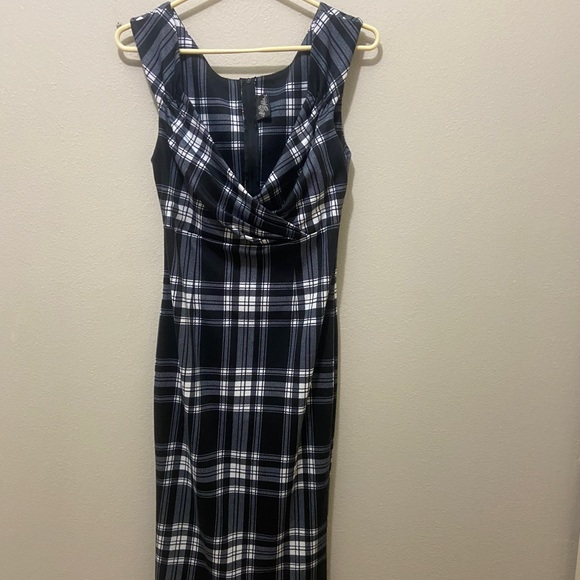 Sexy retro Rock Steady tartan dress size M black and white - Picture 2 of 5